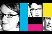 Dave's One Night Stand. Image shows from L to R: Sarah Millican, Jarred Christmas, Alun Cochrane. Copyright: Amigo Television / Phil McIntyre Entertainment