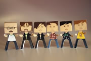Edinburgh Comedy Awards 2011 nominees - as paper people. Image shows from L to R: Sam Simmons, Nick Helm, Andrew Maxwell, Adam Riches, Josie Long, Chris Ramsey