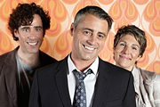 Episodes. Image shows from L to R: Sean Lincoln (Stephen Mangan), Matt LeBlanc (Matt LeBlanc), Beverly Lincoln (Tamsin Greig). Copyright: Hat Trick Productions / BBC