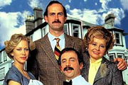 Fawlty Towers. Image shows from L to R: Polly (Connie Booth), Basil Fawlty (John Cleese), Manuel (Andrew Sachs), Sybil Fawlty (Prunella Scales). Copyright: BBC