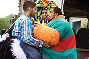 Four Lions. Image shows from L to R: Waj (Kayvan Novak), Hassan (Arsher Ali), Omar (Riz Ahmed). Copyright: Warp Films