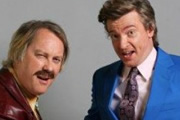 The Fun Police. Image shows from L to R: Richard (Vic Reeves), Leslie (Rhys Darby). Copyright: Roughcut Television