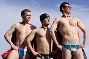 The Ginge, the Geordie and The Geek. Image shows from L to R: Graeme Rooney, Paul Charlton, Kevin O'Loughlin. Copyright: Alan Peebles / BBC