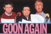 Goon Again. Image shows from L to R: Spike Milligan's roles (Jon Glover), Son of Ned Seagoon (Andrew Secombe), Peter Sellers's roles (Jeffrey Holland). Copyright: Celador Productions