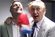 Great Lives - Stan Laurel. Image shows from L to R: Matthew Parris, Ken Dodd. Copyright: BBC