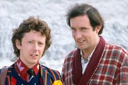 The Hitchhiker's Guide To The Galaxy. Image shows from L to R: Ford Prefect (David Dixon), Arthur Dent (Simon Jones). Copyright: BBC