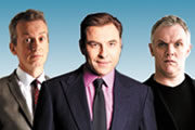 I Love My Country. Image shows from L to R: Frank Skinner, David Walliams, Greg Davies. Copyright: Avalon Television / Talpa