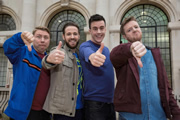 Impractical Jokers UK. Image shows from L to R: Matt Ralph, David Moon, Paul Richard Biggin, Lee Griffiths. Copyright: Yalli Productions