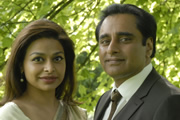 The Indian Doctor. Image shows from L to R: Kamini Sharma (Ayesha Dharker), Dr. Prem Sharma (Sanjeev Bhaskar). Copyright: Rondo / Avatar