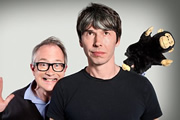 The Infinite Monkey Cage. Image shows from L to R: Robin Ince, Brian Cox