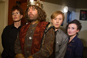 Inside No. 9. Image shows from L to R: Felicity (Julia Davis), Tony (Steve Pemberton), Jim (Reece Shearsmith), Laura (Lyndsey Marshal). Copyright: BBC