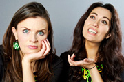 Irish Micks And Legends. Image shows from L to R: Aisling Bea, Yasmine Akram. Copyright: Green Dragon Media