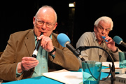 I'm Sorry I Haven't A Clue. Image shows from L to R: Graeme Garden, Barry Cryer. Copyright: BBC