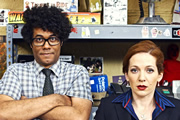 The IT Crowd. Image shows from L to R: Moss (Richard Ayoade), Jen (Katherine Parkinson). Copyright: TalkbackThames