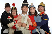 John Finnemore's Souvenir Programme. Image shows from L to R: Lawry Lewin, Carrie Quinlan, John Finnemore, Margaret Cabourn-Smith, Simon Kane. Copyright: BBC