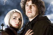 Jonathan Creek. Image shows from L to R: Joey Ross (Sheridan Smith), Jonathan Creek (Alan Davies). Copyright: BBC