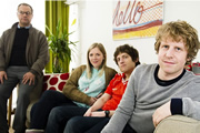 Josh. Image shows from L to R: Geoff (Jack Dee), Owen (Elis James), Josh (Josh Widdicombe). Copyright: BBC