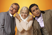 The Kumars. Image shows from L to R: Ashwin (Vincent Ebrahim), Ummi (Meera Syal), Sanjeev (Sanjeev Bhaskar). Copyright: Hat Trick Productions / Avatar