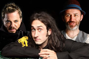 Laughs In The Park. Image shows from L to R: Eddie Izzard, Ross Noble, Tommy Tiernan. Copyright: BBC