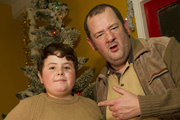 Little Crackers. Image shows from L to R: Little Johnny (Thomas Mills), Kevin (Johnny Vegas)