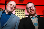 Live At The Apollo. Image shows from L to R: Dara O Briain, Sean Lock. Copyright: Open Mike Productions