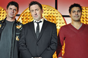 Live At The Apollo. Image shows from L to R: Rich Hall, Lee Mack, Danny Bhoy. Copyright: Open Mike Productions