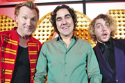 Live At The Apollo. Image shows from L to R: Jason Byrne, Micky Flanagan, Seann Walsh. Copyright: Open Mike Productions