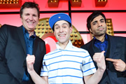 Live At The Apollo. Image shows from L to R: Stewart Francis, Simon Brodkin, Paul Chowdhry. Copyright: Open Mike Productions