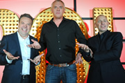 Live At The Apollo. Image shows from L to R: Hal Cruttenden, Greg Davies, Simon Evans. Copyright: Open Mike Productions