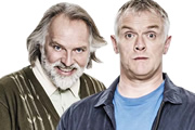 Man Down. Image shows from L to R: Dad (Rik Mayall), Dan (Greg Davies). Copyright: Avalon Television