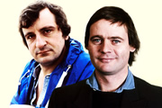 The Meaning Of Liff At 30. Image shows from L to R: Douglas Adams, John Lloyd. Copyright: BBC