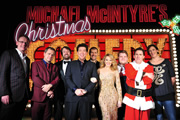 Michael McIntyre's Comedy Roadshow. Image shows from L to R: Sean Lock, Jack Dee, David Mitchell, Michael McIntyre, Rhod Gilbert, Kylie Minogue, James Corden, Rob Brydon, Miranda Hart. Copyright: Open Mike Productions