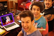 The Midnight Beast. Image shows from L to R: Ashley Horne, Stefan Abingdon, Andrew Wakely