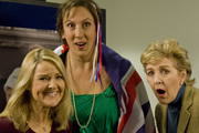 Miranda. Image shows from L to R: Stevie (Sarah Hadland), Miranda (Miranda Hart), Penny (Patricia Hodge). Copyright: BBC