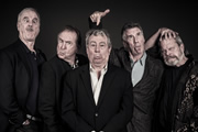 Monty Python: The Meaning Of Live. Image shows from L to R: John Cleese, Eric Idle, Terry Jones, Michael Palin, Terry Gilliam. Copyright: Phil McIntyre Entertainment / Python (Monty) Pictures Ltd