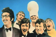 Monty Python's Flying Circus. Image shows from L to R: Eric Idle, Graham Chapman, Michael Palin, John Cleese, Terry Jones, Terry Gilliam. Copyright: BBC