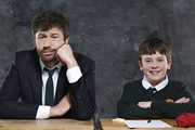 Moone Boy. Image shows from L to R: Sean Murphy (Chris O'Dowd), Martin (David Rawle). Copyright: Baby Cow Productions / Sprout Pictures