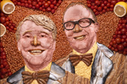 Morecambe and Wise made out of breakfast food. Copyright: North One Television