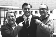 The Morecambe & Wise Show. Image shows from L to R: Ernie Wise, Eddie Braben, Eric Morecambe. Copyright: BBC