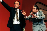 The National Theatre Of Brent's Iconic Icons. Image shows from L to R: Raymond Box (John Ramm), Desmond Olivier Dingle (Patrick Barlow). Copyright: CPL Productions The National Theatre Of Brent's Iconic Icons. Image shows from L to R: Raymond Box (John Ramm), Desmond Olivier Dingle (Patrick Barlow). Copyright: CPL Productions