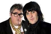 Never Mind The Buzzcocks. Image shows from L to R: Phill Jupitus, Noel Fielding. Copyright: TalkbackThames / BBC