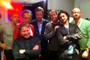 No Pressure To Be Funny - Series 3, Episode 3. Image shows from L to R: Nick Doody, Nick Revell, Steve Gribbin, James O'Brien, Kevin Day, Lee Camp, Alistair Barrie