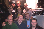 No Pressure To Be Funny. Image shows from L to R: Nick Revell, Viv Groskop, Phill Jupitus, Dave Fulton, Paddy Gervers, Jonny Donahoe, Alistair Barrie, James O'Brien, Ben Norris