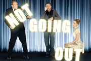 Not Going Out. Image shows from L to R: Tim (Tim Vine), Lee (Lee Mack), Kate (Megan Dodds). Copyright: Avalon Television / Arlo Productions