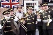 Oh Happy Band!. Image shows left to right: Mr Giles (Tony Sympson), Mr Sowerby (Billy Burden), Mr Herbert (Jonathan Cecil), Harry Bennington (Harry Worth), Mr Braithwaite (John Horsley). Credit: BBC