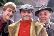 Only Fools And Horses. Image shows from L to R: Rodney (Nicholas Lyndhurst), Del (David Jason), Grandad (Lennard Pearce). Copyright: BBC