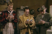 Only Fools And Horses. Image shows from L to R: Rodney (Nicholas Lyndhurst), Del (David Jason), Grandad (Lennard Pearce). Copyright: BBC