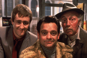 Only Fools And Horses. Image shows from L to R: Rodney (Nicholas Lyndhurst), Del (David Jason), Grandad (Lennard Pearce). Copyright: BBC