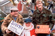 Only Fools And Horses. Image shows from L to R: Del (David Jason), Uncle Albert (Buster Merryfield), Rodney (Nicholas Lyndhurst). Copyright: BBC