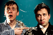 The Pajama Men. Image shows from L to R: Shenoah Allen, Mark Chavez